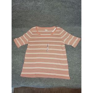 NWT‎ Size XXL Womens Pink And White Short Sleeve Top